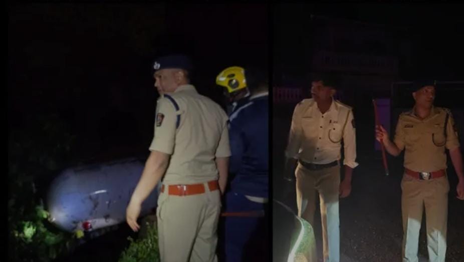 हातखंबायेथील वळणावर एलपीजी गॅसने भरलेला टँकर दरीत कोसळला; चालक गंभीर जखमी