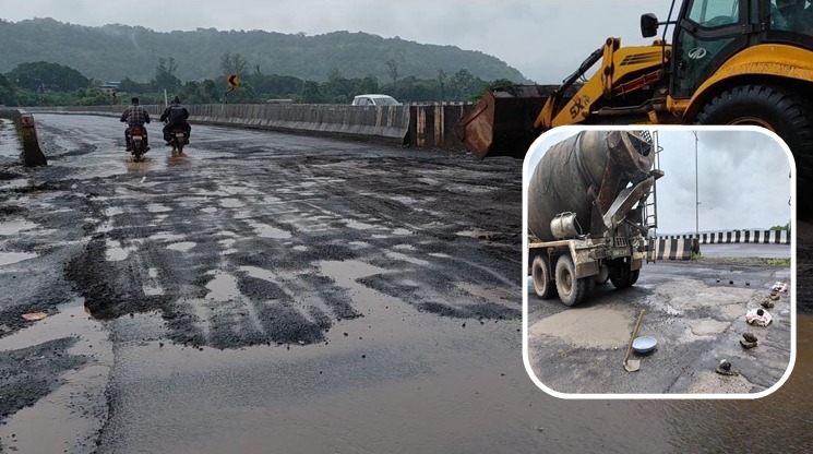 कोकणात गणपती सणाला येणाऱ्या चाकरमान्यांचे खड्ड्यांनी होणार स्वागत !